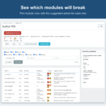 Findings grouped by module, so you can take it up with each vendor