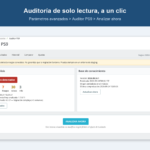La pantalla de inicio: lanzar el análisis sin tocar nada de la tienda