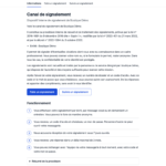 Page d'information du canal sur le domaine de la boutique, avec les étapes et les garanties