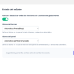Panel de configuración de CookieBoost en PrestaShop